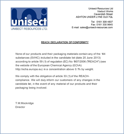 Unisect REACH Declaration.pdf